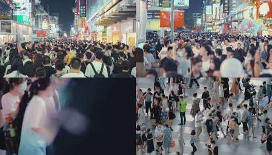 商场步行街人山人海高清在线视频素材下载