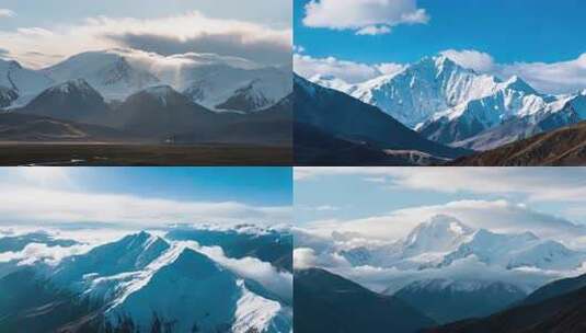 雪山自然风光全景高清在线视频素材下载
