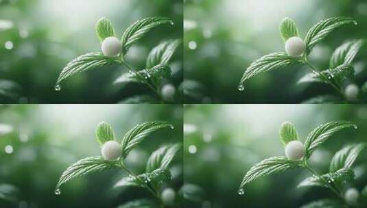 绿叶上的露珠闪耀着生命的希望高清在线视频素材下载