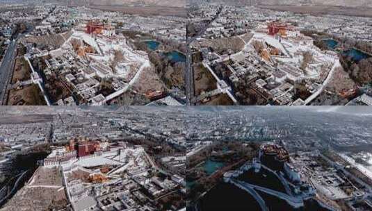 西藏拉萨市布达拉宫5A级景区世界级宫殿航拍高清在线视频素材下载