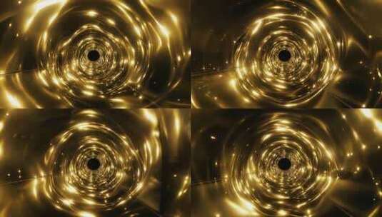 金色流光隧道背景素材高清在线视频素材下载