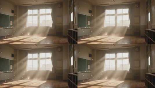 教室阳光洒入光影素材高清在线视频素材下载