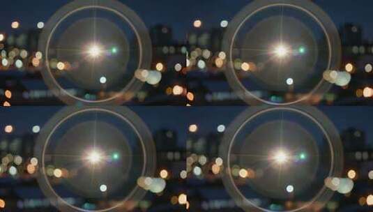 城市夜景光斑光晕效果画面高清在线视频素材下载