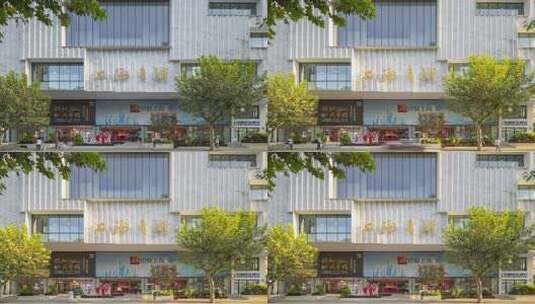 上海书城上海福州路书城车流人流延时摄影高清在线视频素材下载