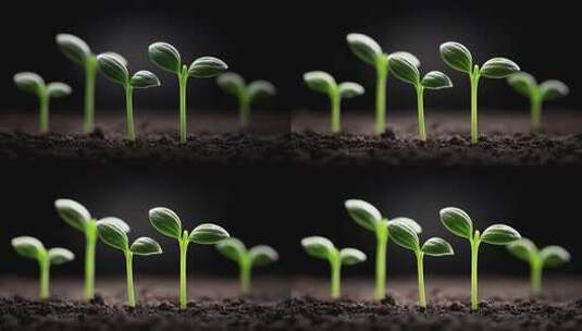 破土萌芽的新生嫩苗茁壮成长高清在线视频素材下载