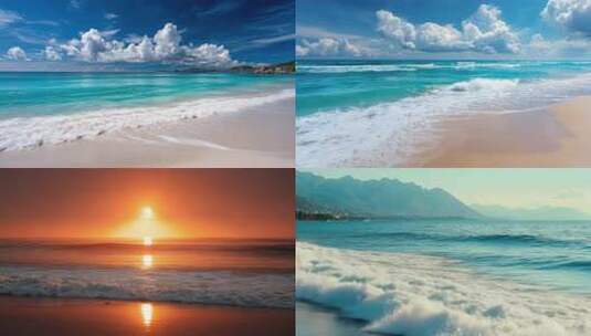 海边沙滩各类海滨风景高清在线视频素材下载