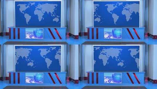 新闻演播室世界地图背景高清在线视频素材下载