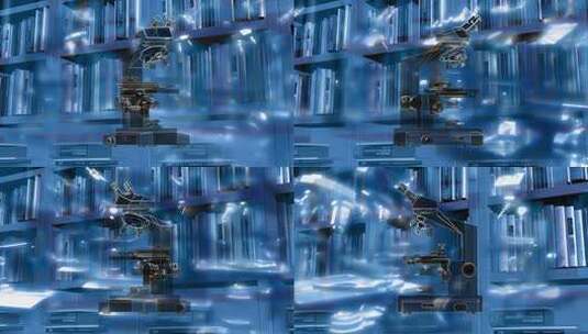 科技风显微镜3D渲染素材高清在线视频素材下载