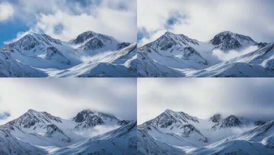 壮丽雪山自然风光全景高清在线视频素材下载