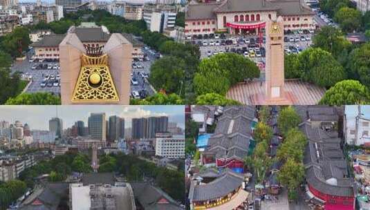 航拍云南抗战胜利纪念堂云南人民英雄纪念碑高清在线视频素材下载
