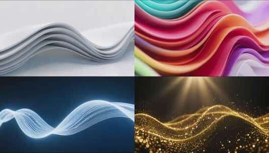 彩色波浪抽象背景素材合集高清在线视频素材下载