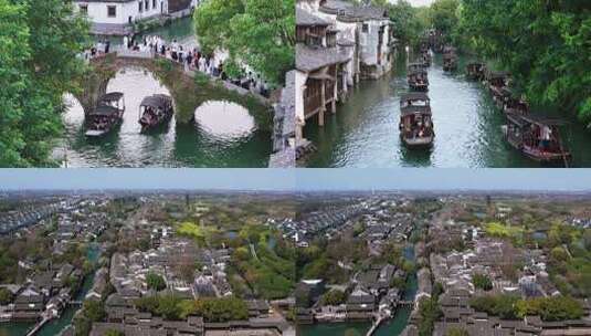 江南水乡古镇乌镇航拍高清在线视频素材下载