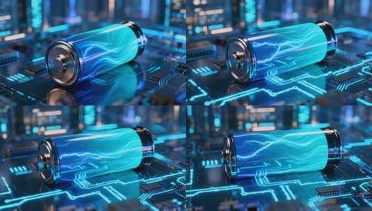 新能源电池充电能量科技概念视频高清在线视频素材下载