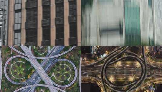 城市快切转场 城市交通 人流车流高清在线视频素材下载