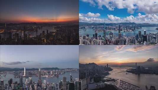 大湾区一线城市延时合集高清在线视频素材下载