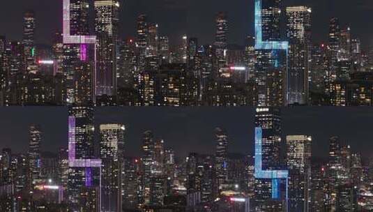 城市写字楼加班夜景航拍高清在线视频素材下载