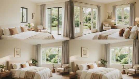 现代卧室室内场景素材高清在线视频素材下载