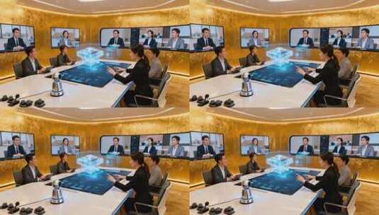 商务人士远程视频会议场景高清在线视频素材下载