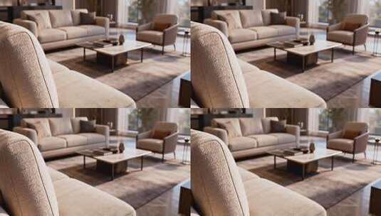 现代风格客厅沙发家具展示高清在线视频素材下载