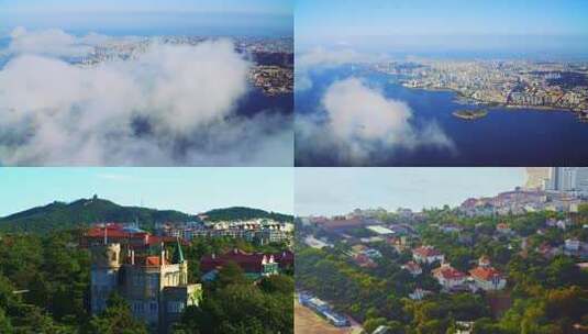 4K航拍青岛城市全景大气片头宣传片高清在线视频素材下载