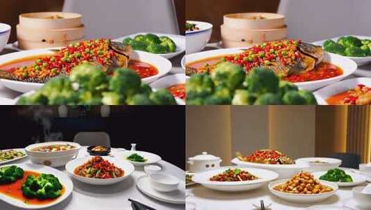 中式宴席美食高清在线视频素材下载