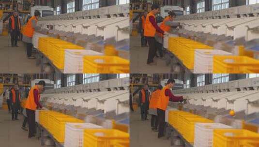 工厂工人流水线作业场景高清在线视频素材下载