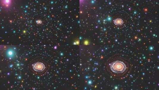 璀璨星空与星系合成背景高清在线视频素材下载