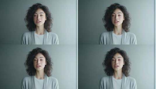 女性面部特写人物采访口播高清在线视频素材下载