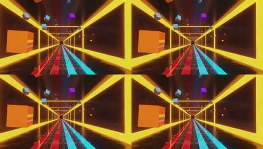 动感霓虹隧道3D动画素材高清在线视频素材下载