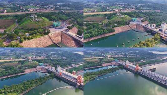 4K清远市飞来峡大坝水利枢纽12高清在线视频素材下载