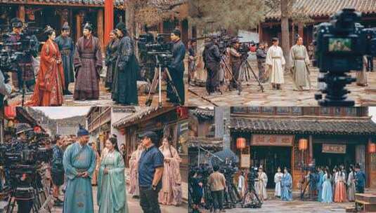 古装剧拍摄片场现场 影视电影剧组拍摄花絮高清在线视频素材下载