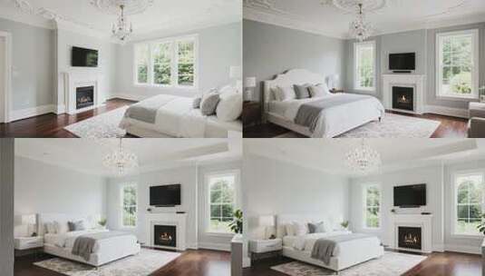 现代风格卧室室内场景高清在线视频素材下载