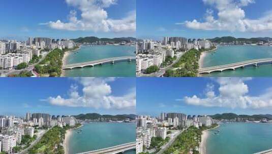 航拍海南三亚湾高清在线视频素材下载