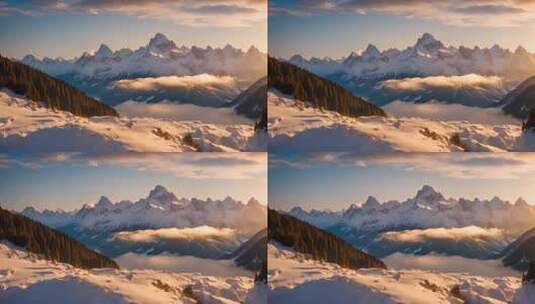 雪山自然风光全景高清在线视频素材下载
