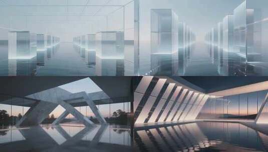 未来感建筑空间展示 唯美意境地产空镜高清在线视频素材下载