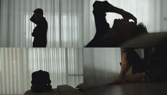 男子失业焦虑担心思考高清在线视频素材下载