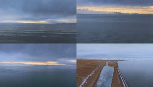 西藏冬季纳木错航拍电影感高清在线视频素材下载