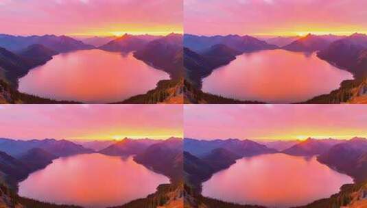 长白山天池夕阳彩霞4K高清在线视频素材下载