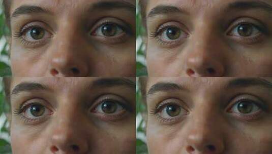 女性眼睛微距特写高清在线视频素材下载