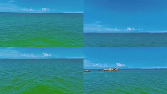 广阔大海与蓝天的自然景观高清在线视频素材下载