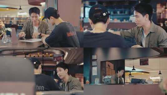 餐饮店老板与员工沟通高清在线视频素材下载