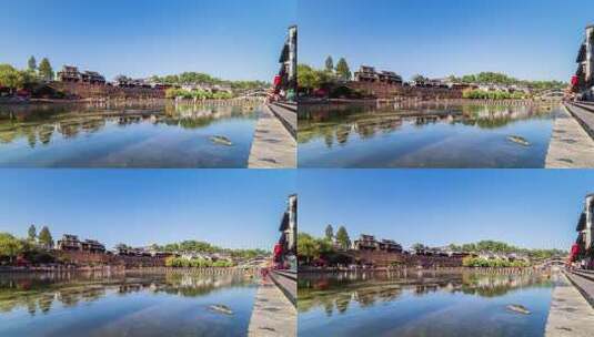 凤凰古城沱江跳岩延时高清在线视频素材下载