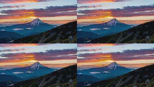 雪山日出壮丽自然景观高清在线视频素材下载