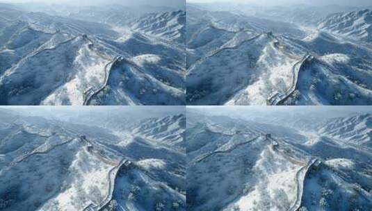 古长城万里长城航拍云海长城日出长城云雾高清在线视频素材下载