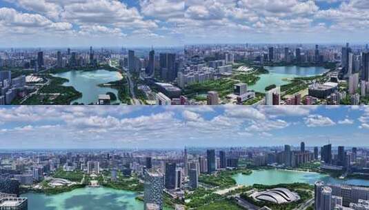 合肥政务区天鹅湖10段延时大合集高清在线视频素材下载