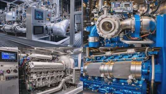 工业发动机测试与维护 高端工厂管道阀门高清在线视频素材下载