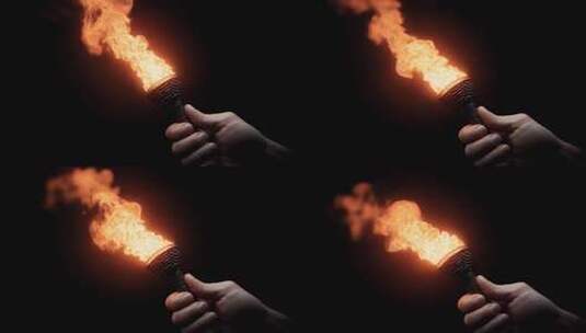 手持火炬照亮黑暗的希望之光高清在线视频素材下载