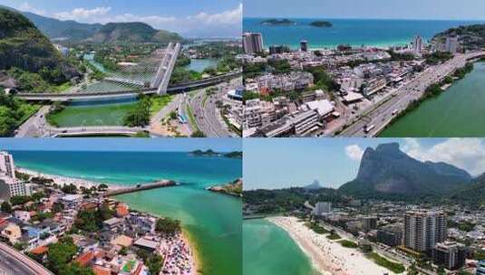 巴西里约热内卢海滨城市俯瞰全景高清在线视频素材下载