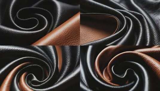 黑棕双色皮革特写高清在线视频素材下载