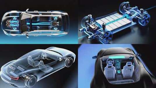 合集-电动汽车结构透视解析高清在线视频素材下载